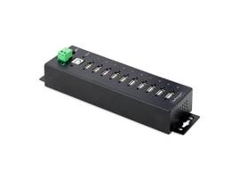 10-PORT INDUSTRIAL USB 2.0 HUB, METAL
