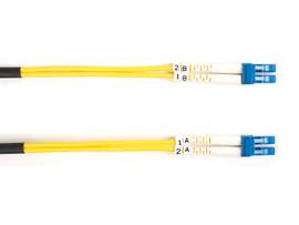 OS2 9/125 Singlemode Fiber Optic Patch Cable - OFNR PVC, LC to LC, Yellow, 2-m (
