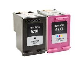 CLOVER IMAGING REMANUFACTURED HIGH YIELD 2PK INK CARTRIDGE ALTERNATIVE FOR HP 3YM57AN/3YM58AN (HP 67XL)