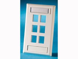 ORTRONICS FP,KEYSTONE,6HOLE,SG,LBL DESG, WHITE