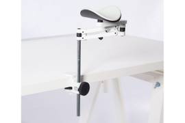 ERGOREST FOREARM SUPPORT - LONG WHITE ARM / STANDARD GREY PAD - W/ HEIGHT EXTENSION POLES
