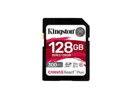 KINGSTON 128GB CANVAS REACT PLUS SDXC UHS-II 300R/260W U3 V90 FOR FULL HD/4K/8K