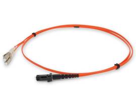 This is a 2m LC (male) to MT-RJ (male) orange duplex riser-rated fiber patch cab