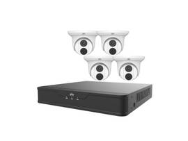 UNIVIEW ONE 4-CH NVR AND 4 X 4MP TURRET CAMERAS WITH 1 TB HARD DRIVE INSTALLED