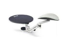 ERGOREST FOREARM SUPPORT - LONG WHITE ARM / LONG GREY PAD - W/ MOUSE TRAY/PAD