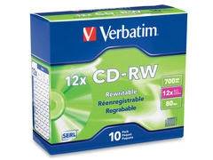 CD-RW 80M/700MB 4X-12X HS 8X10PK SLMCS