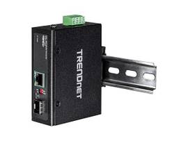 TRENDNET HARDENED INDUSTRIAL SFP TO GIGABIT POE+ MEDIA CONVERTER