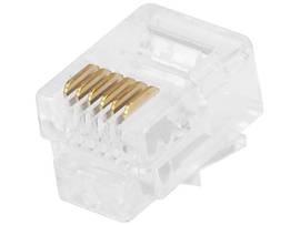 MONOPRICE 6P6C RJ12 PLUG FOR FLAT STRANDED PHONE C