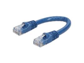 ADD-ON ADDON 6IN RJ-45 (MALE) TO RJ-45 (MALE) CAT6 STRAIGHT BOOTED, SNAGLESS BLU