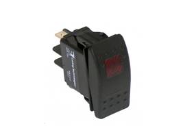 SW, RCKR, SPDT, 20AMP, 12V,BLK,W-LT,LED