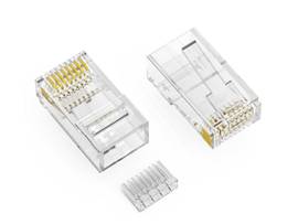 AXIOM RJ45 CAT6 UTP PLUG W/INSERTER, SOLID/STRANDED WIRE, 50 MICRON, 100-PACK
