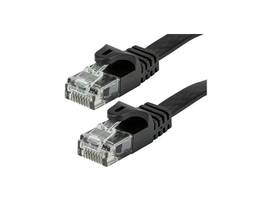 MONOPRICE FLEXBOOT FLAT CAT6 ETHERNET PATCH CABLE - SNAGLESS RJ45_ FLAT_ 550MHZ_ UTP_ PURE BARE COPPER WIRE_ 30AWG_ 10FT_ BLACK