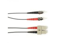 OS2 9-Micron Single-Mode Fiber Optic Patch Cable - OFNR PVC, ST-SC, Gray, 5-m (1
