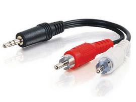 C2G 3FT 3.5MM STEREO M TO (2) RCA MALE