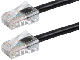 MONOPRICE ZEROBOOT CAT5E ETHERNET PATCH CABLE - RJ45_ STRANDED_ 350MHZ_ UTP_ PURE BARE COPPER WIRE_ 24AWG_ 100FT_ BLACK