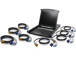 IOGEAR SWTCH 8P LCD KVM W/CBL GCL1808KITP