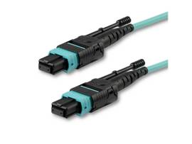 5M (15FT) MTP(F)/PC OM3 MULTIMODE FIBER OPTIC CABLE, 12F TYPE-A, OFNP PLENUM, 50/125µM LOMMF, 40G NETWORKS, LOW INSERTION LOSS, MPO FIBER JUMPER CORD
