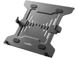 ROCSTOR PREMIUM VESA LAPTOP TRAY, ADJUSTABLE MONITOR ARM LAPTOP HOLDER, - SECURES NOTEBOOKS- VESA 75X75 & 100X100 VESA - RAISE ERGONOMIC NOTEBOOK