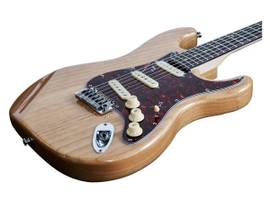 MONOPRICE INDIO BY MONOPRICE RETRO DLX PLUS SOLID ASH ELECTRIC GUITAR WITH GIG BAG