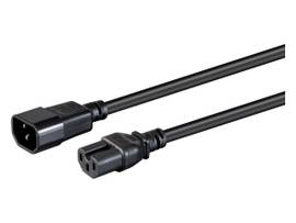 MONOPRICE HEAVY DUTY POWER CABLE - IEC 60320 C14 TO IEC 60320 C15_ 14AWG_ 15A_ SJT_ 125V_ BLACK_ 1FT
