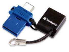 VERBATIM 128GB STORE N GO DUAL USB 3.2 GEN 1 FLASH DRIVE FOR USB-C DEVICES BLUE
