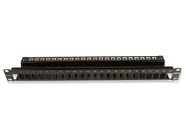 SIEMON COPPER, PATCH PANEL, , F/UTP SHIELDED, 24 OPENINGS, FLAT, 1U, BLACK, DETACHED WIRE MANAGER