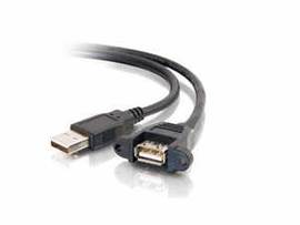 C2G 1.5FT USB 2.0 AM TO AF PANEL MOUNT CABLE