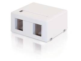 C2G KEYSTONE SURFACE MT BOX 2-PORT WHT