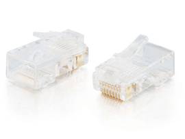 C2G RJ45 8X8 MOD PLUG FLAT STRANDED CBL 25PK
