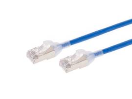 MONOPRICE SLIMRUN CAT6A ETHERNET PATCH CABLE - SNAGLESS_ DOUBLE SHIELDED_ COMPONENT LEVEL_ CM_ 30AWG_ 7FT_ BLUE