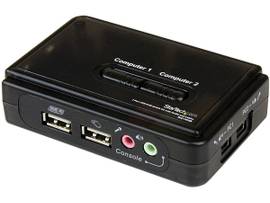 2 PORT USB KVM SWITCH W/ AUDIO & CABLES