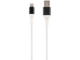 MONOPRICE ATLASFLEX SERIES DURABLE APPLE MFI CERTIFIED LIGHTNING TO USB TYPE-A CHARGE AND SYNC KEVLAR-REINFORCED NYLON-BRAID CABLE_ 3FT_ WHITE