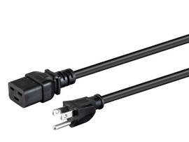 MONOPRICE POWER CORD - NEMA 5-15P TO IEC 60320 C19 _ 14AWG_ 15A/1875W_ 3-PRONG_ BLACK_ 15FT