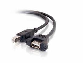 C2G 1FT USB 2.0 AF TO BM PANEL MOUNT CABLE