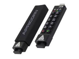 APRICORN 256GB 256-BIT AES XTS HARDWARE ENCRYPTED SECURE USB 3.0 MEMORY KEY