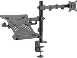 ROCSTOR PREMIUM VESA LAPTOP TRAY, ADJUSTABLE MONITOR ARM LAPTOP HOLDER - VESA 75X75 & 100X100 VESA - RAISE ERGONOMIC NOTEBOOK TRAY - LAPTOP HOLDER