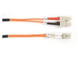 OM1 62.5/125 Multimode Fiber Optic Patch Cable - OFNR PVC, SC to LC, Orange, 1-m