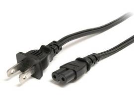 10ft Laptop Power Cord NEMA 1-15P to IEC C7 | AC Power Cord for Most Notebooks Power Bricks - UL Listed | Molded Connectors - SPECS: NEMA 1-15P to IEC