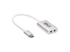 Tripp Lite series 2-Port USB-C to 3.5 mm Stereo Audio Adapter - USB 2.0, Silver