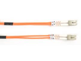 OM1 62.5/125 Multimode Fiber Optic Patch Cable - OFNR PVC, LC to LC, Orange, 10-