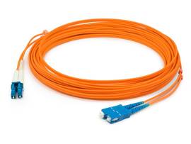 This is a 7m LC (male) to SC (male) orange duplex riser-rated fiber patch cable.