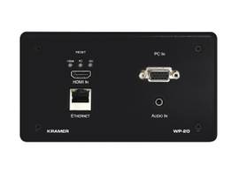 KRAMER WP-20/US(B) US D SIZE WP 2 BLK 2 GANG DECORA FRAME FACEPLATE SET POWER ADAPTER US POWER CORD