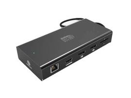 ADESSO TECHNOLOGY 12 IN-1 USB-C MULTIPORT DOCKING STATION SUPPORTS DUAL DISPLAYPORT HDMI USB3.0 PDRJ45 TF SD CARDS INCLUDES 100W POWER ADAPTOR