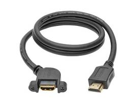 High-Speed HDMI Cable with Ethernet, Digital Video with Audio (M/F), Panel Mount