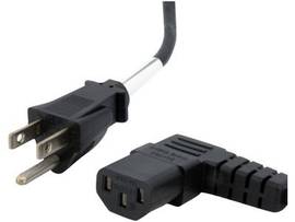 10FT POWER CORD, NEMA5-15P TO ANGLED C13