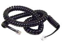 CABLE,PHONE,RJ11M/M,25 ,BLK,MODULAR HANDSET,COILED