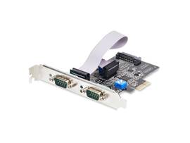 STARTECH 2-PORT SERIAL PCIE CARD, DUAL-PORT PCI EXPRESS TO RS232/RS422/RS485 (DB9) SERIAL CARD, 16C1050 UART, ESD PROTECTION, WINDOWS/LINUX, TAA-COMPL