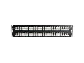 SIEMON COPPER, PATCH PANEL, KEYSTONE, , UTP, 48 OPENINGS, FLAT, 2U, BLACK, DETACHED WIRE MANAGER