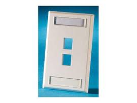 LEGRAND-ORTRONICS FP,KEYSTONE,2HOLE,SG,LBL DESG WHITE
