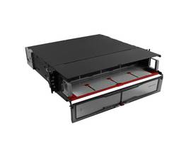 SIEMON FIBER, ENCLOSURE, LIGHTVERSE PRO, RACK MOUNT, 2U, SLIDING ACCESS, 8 OPENINGS, BLACK